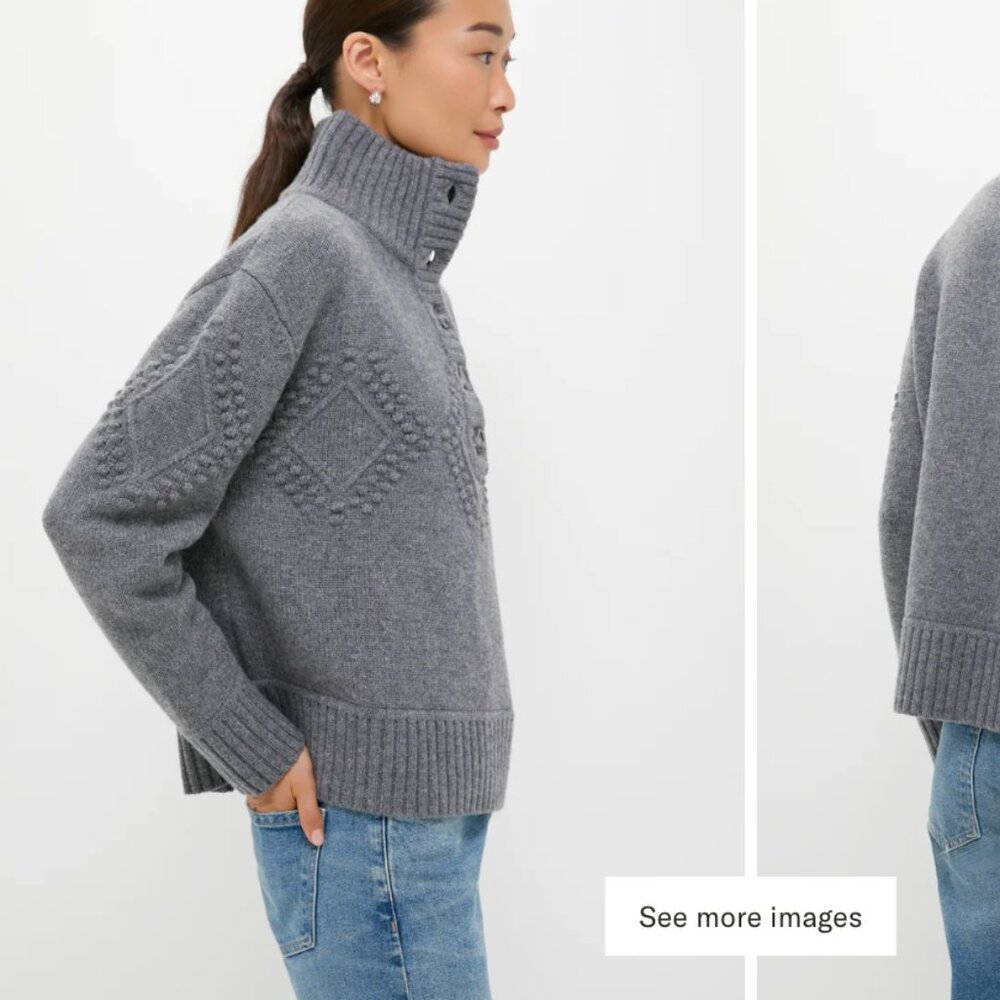 Tuckernuck  Gray Henry Button Up Sweater